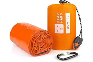 ‎BEARHARD Bearhard Notfall Schlafsack Biwaksack Ultraleichter wasserdichter Thermal Survival Notfallausrüstung mit Wärmespeicherung für Camping, Wandern, Rucksackwandern