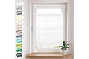 Sonello Estor plisada sin taladrar 30cm x 100cm blanco, cortina enrollable para puerta y ventana persianas protección de la intimidad protección solar