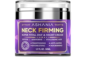 Ashania Neck Firming Cream: Korean Skin Care Skin Tightening Cream Moisturizer Face and Neck Lift Tightening with Hyaluronic Acid & Peptide & Adenosine & Advanced Formula 1.7 fl oz
