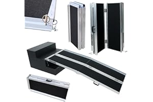 WORHAN Rampe 1.83m Alu Pliable Valise Aluminium pour Fauteuil Roulant Chargement Scooter Plate-Forme Fonction Antidérapante Elevée Neuf R6J