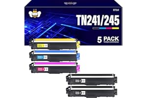 CMYBabee TN241 TN245 Remanufactured Toner Cartridge TN242 for Brother MFC 9332CDW Toner Brother DCP 9022CDW Brother DCP 9020CDW Brother MFC-9330CDW Brother HL-3140CW Brother HL-3142CW Toner (5 Pack)