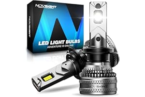 NOVSIGHT H7 LED Headlight Bulbs - 45000LM 200W H7 Headlight Bulbs with Fan, 6500K Cool White Brightness Halogen Replacement Conversion Kits, IP68 Waterproof, Pack of 2