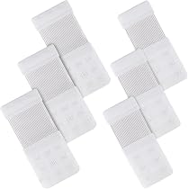 Lot De 12 Boucles D'extension Pour Soutien-gorge | Élastiques Polyester - Noir, Peau, Blanc