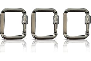 Holesto® Juego de 3 mosquetones cuadrados – Mini mosquetón – Llavero – mosquetón de rosca – mosquetón pequeño – mosquetón negro – Juego de mosquetones – mosquetón – mosquetón – Carabiner