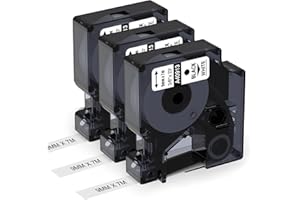 Aken A40913 Ruban Compatible avec Dymo D1 9 mm x 7 m Noir sur Blanc pour LabelManager 160 LM280 LM210D LM360D LM420P, Cassette Compatible avec Dymo 40913 9mm S0720680