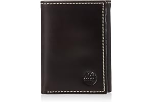 Timberland Męski skórzany potrójnie składany portfel z okienkiem identyfikacyjnym potrójnie składany, Brązowy (Cloudy), rozmiar uniwersalny