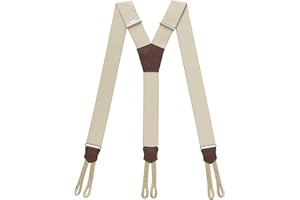 PIERROT Bretelles à Boutons Homme Larges Premium Made in France - Taille Unique Ajustable - Elastique Renforcé et Finitions en Cuir - Garantie à vie