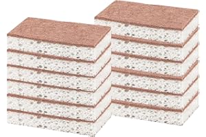 Ryichliho Natürliche Küche Scheuerschwämme 12 Stück, Doppelseitiger Küchenschwamm zum Spülen von Geschirr, Antihaftbeschichteten Pfannen, zum Reinigen von Küche und Bad