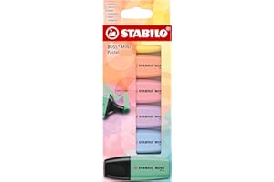 STABILO - zakreślacze do tekstów – Boss Mini Pastel – 6 sztuk w opakowaniu – 6 kolorów