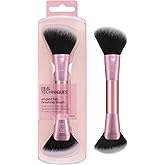 Real Techniques Angled Fan Finishing Brush, Dual-Sided Makeup Tool for | Double Sided Face Brush for Liquid, Cream &amp; Powder M