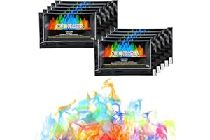 MROOBEST Polvo De Fuego Colorido, Polvo De Colores De Fuego, Polvo De Fuego De Color Llama, Fuego De Arco Lris Místico, con Llamas De Colores, Es Adecuado para Combinar Halloween y Navidad, 10 X 10g