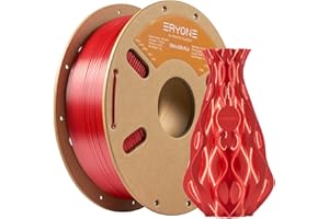 Filamento PLA ERYONE Ultra Seda para impresora 3D, 1,75 mm, tolerancia: ± 0,03 mm, 1 kg (2,2 libras) / carrete, Rojo