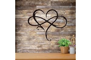LQQSD Infinity Heart Metal Wall Decor,Unique Infinity Heart Wall Decor Metal Wall Art Love Wall Sign,Wall Sculpture Metal Artwork Outdoor Garden Wedding Decoration (Color : Black, Size : 15.74" x13.8" (40