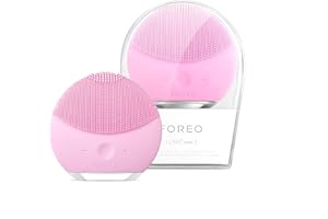 FOREO LUNA mini 2 Facial Cleansing Brush - Travel Accessories - Face Massager Electric - All Skin Types Ultra-hygienic Skincare - Simple Face Wash - Silicone Electric Face Cleanser - Pearl Pink