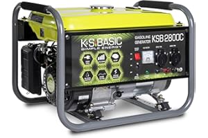 K&S BASIC KSB 2800C - Generatore di corrente, 6,5 CV, motore a benzina a 4 tempi, in rame, regolatore di tensione automatico (AVR), 2800 Watt, 16 A, 230 V, per uso domestico e tempo libero