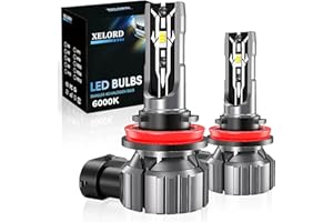 XELORD H11 LED Lampadine H8 H9 6000K Bianca Fari Auto e Moto 12V,Sostituzione per Alogena Lampade e Xenon Luci,Confezione da 2