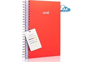 EDITION CUMULUS 2022/2023 Gruby kalendarz (1.8.22-1.8.23) - CZERWONY - Spiralowany- Miejsce na zapiski wielkości kartki A4 na każdy dzień- Kalendarz dzienny| Kalendarz biurowy | Dziennik