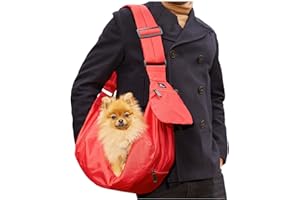 Bella & Balu Tragetasche für Hund und Katze | Leichtes Tragetuch BZW. Hundetasche für kleine Hunde bis zu 7kg für Reisen, zum Spazieren und Gassi Gehen – Pet Carrier Bag in rot