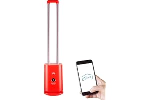 djive Flowmate Tower one Turmventilator, Leiser Ventilator mit App & Alexa Steuerung, Luftreiniger mit HEPA 12 Filter, ca. 105cm hoch, mit Fernbedienung, Oszillation 80°, Display, 35W, Cherry Red