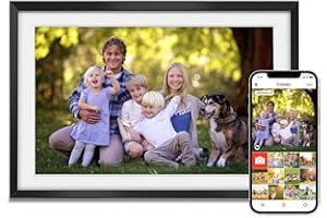 APVEELVEER 10.1 inch WiFi Digital Photo Frame 16GB Storage, Digital Picture Frame 1280*800 IPS Touchscreen, Auto-Rotate, Easy Setup to Share Photos & Videos via Frameo App, Best Gift for Loved Ones, Matte Black