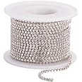 SUPVOX 10M Crystal Rhinestone Close Chain Clear Triming Claw Chain for Jewellery Sewing Craft DIY (2.0MM)