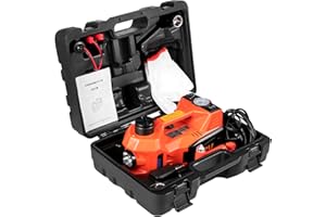 Mophorn Cric Électrique 12V 5T, Pression Hydraulique 11023 livres/5T, 3-en-1 Élévateur, Pompe Gonflage de Pneu 450MM 35L / Min 150PS et Lampe LED Inclus, pour Démonter Pneus