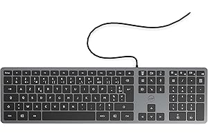 Mobility Lab - Clavier PC Ultra Slim filaire gris sidéral - connexion USB Français AZERTY
