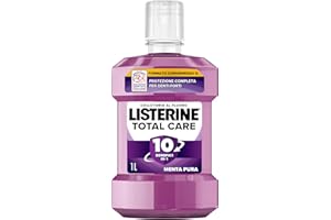 LISTERINE Total Care, Collutorio al gusto di Menta Pura, Collutorio al Fluoro con 10 benefici in 1 per una protezione completa e denti più forti, per un'igiene orale completa, 1L