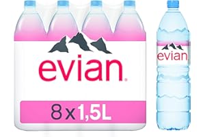 Evian Natural Mineral Water Bottles Net Weight 1.5 L Pack of 8