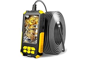 DDENDOCAM Dual Lens Endoscope Inspection Camera 4.5'' IPS Screen 1080P HD Digital Borescope Camera IP67 Waterproof Snake Camera with LED Light, 2600mAh Battery, Semi-Rigid Cable, 32GB TF Card (2M)