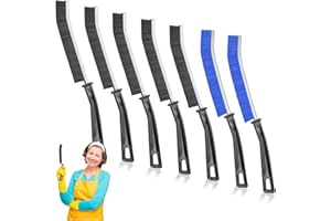 FANSTO 7 Pcs Hard Bristle Crevice Cleaning Brush, Multifunctional Grout Cleaner Brush, Thin Gap Cleaning Brush Set, Small Cleaning Tools for Household Use, Kitchen, Bathroom, Toilet, Window Track,Tight Space