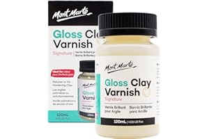 Mont Marte Glanzlack für Modelliermasse – 120ml – Firnis für Polymer Clay und lufthärtenden Ton – Farbloser Varnish mit schimmerndem Effekt für Töpferei
