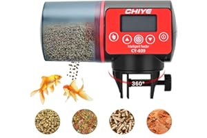 Podazz mangeoire Automatique pour Poissons, minuterie résistante à l'humidité, mangeoire pour Poissons pour Les Vacances et Les Week-Ends (Rouge)