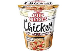NISSIN - Nouilles Japonaises- Saveur Tasty Chicken-1 carton de 8 cups de 63g