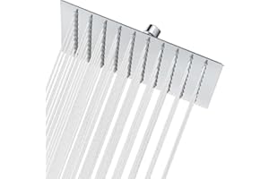 Rainfall Shower Head, NEWRAIN Rain Fixed Waterfall Shower Heads, 8 Inch Stainless Steel Large Showerhead,High Pressure Square Shower Heads Chrome Finish
