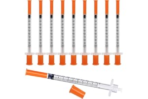 YIQICOMLE 10 Pack 1ml 31G 8mm Dispensing Measuring Tool, Multiple Uses Plastic Syringe Laboratory Accessories, Individual Package
