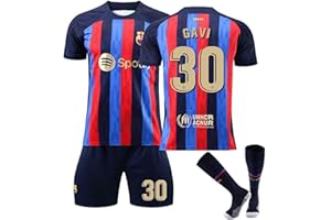 JIHAE Maillot Barcelone Enfant de Foot Retro Soccer Jersey, 10 Maillot Classique, Ensemble Barca Enfant et Adultes, Garçon Vêtements de Football Extérieur Tshirt, Short avec Chaussette