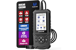 Mucar OBD/Obd2 Diagnosis,CDE900 Diagnosis Coche Multimarca en Español, Maquina Diagnosis Actualización Paga a Cuatro diagnósticos del Sistema (ECM+TCM+ABS+SRS), Actualización Gratuita