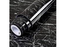 Exirel Kitchen Oil Proof Black Marble Wall Paper 200cm x 60cm CM Peel and Stick Countertops Waterproof, Anti-Mold,Self-Adhesi