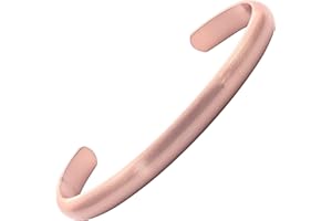 BioMag Pure Copper Bracelet for Men and Women – 100% Solid, Raw and Uncoated Handmade Vintage Cuff Bangle (Retro Minimalist Polished Design)