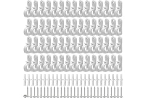 WYYFXY® 60 Stück Q-Hanger Schraubhaken, Weihnachtslicht Haken Outdoor Haken Hakenschrauben für Garage, Neujahr, zum Aufhängen von Lichterketten, Terrassenlichtern (Weiß)