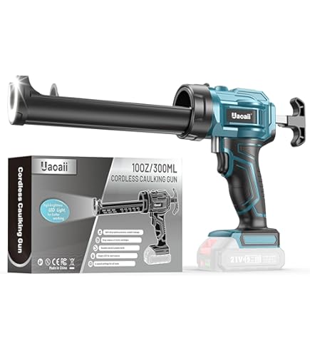 Snoerloos cartridgepistool voor Makita 18 V accu met 4 snelheden en ledlicht, elektrisch cartridgepistool voor 300 ml patronen, voor het afdichten en verzegelen (1 blauwe batterij