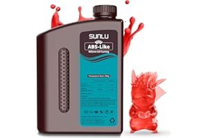 SUNLU Resina ABS-Like per stampante 3D 2KG, Resina a Polimerizzazione Rapida UV 405nm per Stampa 3D LCD/DLP/SLA, Non Fragile & Alta Precisione, Trasparente Rossetto 2000g