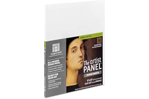 Ampersand Art Supply Wood Gesso Artist Painting Panel: Primed Smooth, 8" x 10", 3/8" Flat Profile