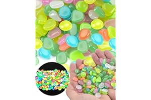 MYGLOAR Lot de 200 Pierres Lumineuses colorées, Pierres décoratives, Galets, Pierres Lumineuses de Jardin, décoration de Jardin, Galets Lumineux, Petit Jardin, Aquarium, Chambre d'enfant.