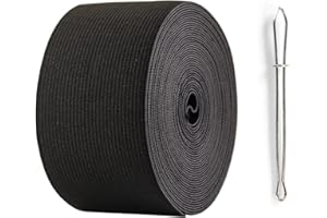 AHPYEUHK Elastique Couture 50mm Bandes Élastiques Couture Noir 6M élastique Large Elastique Perruque,Ruban Elastique,Bande Elastique Couture Large Ceinture Bande pour Couture