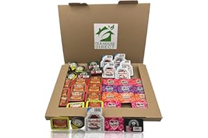 TEA HOUSE DIRECT Hartley's Assorted | Strawberry, Raspberry, Apricot & Blackcurrant Jam | Robertsons Assorted Marmalade - Golden & Silver Shred x12 | Marmite x6 | Nutella Spread x6 | Lyles Golden Maple x3 Gift Set