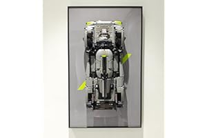 ICUANUTY Parete di presentazione per Lego Technic PEUGEOT 9X8 24H Le Mans Hybrid Hypercar 42156, Scala 1:10, Idea Regalo per Lego auto da parete appassionati, Solo Pannello Espositivo