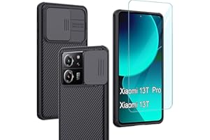 Yohii Funda para Xiaomi 13T Pro/Xiaomi 13T 6,67 Pulgadas, con 1 Pieza Cristal Templado, Protección contra Caídas de Grado Militar Antigolpes [Protección de la Cámara] Antiarañazos Carcasa - Negro