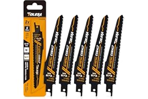 Tolesa Lama per sega alternativa, lama bimetallica con cobalto, 150 mm 8+10TPI, per lo smontaggio di metallo e legno, 5 pezzi